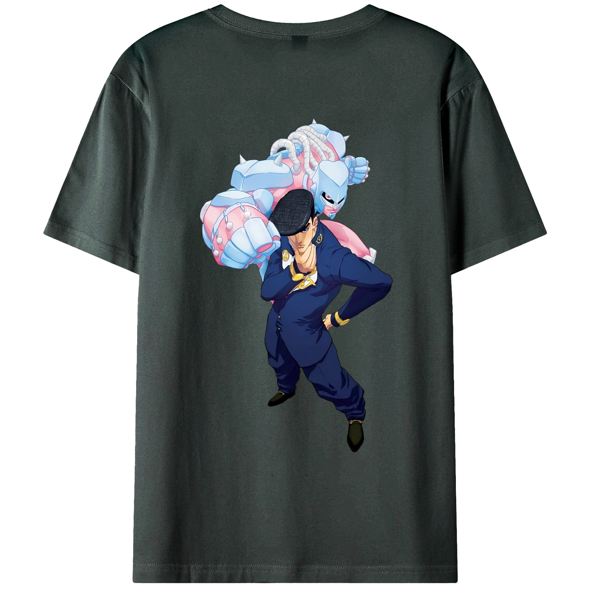 （画像用） ジョジョの奇妙な冒険 ひがしかた じょうすけ JoJo's Bizarre Adventure Higashikata Josuke 綿100％ メンズ半袖Tシャツ（バックプリント） 通気性